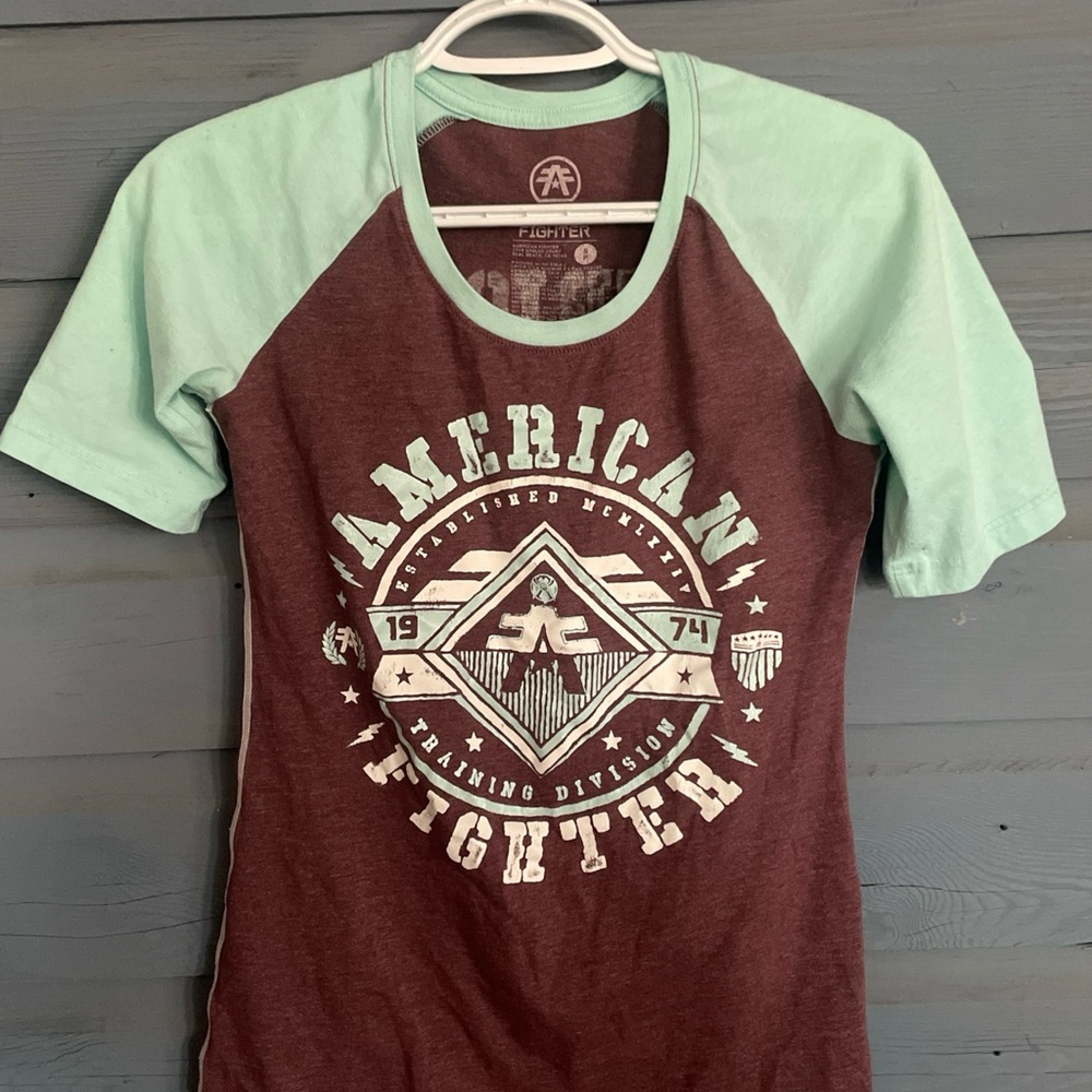 American Fighter Mint and Maroon Short Sleeve Tee